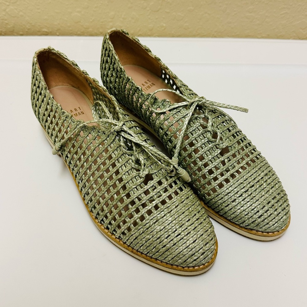 STUART WEITZMAN Jazzygirl Woven Twine Oxford Women’s Flat Shoes – Size 7